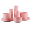 30-Piece Plastic Check Pattern Dinnerware Bundle Set