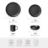 12-Piece Stoneware Dinnerware Sets with Mugs | Microwave & Dishwasher Safe | Non-Toxic Dinner Plates Bowls Set | Stackable Matte Glaze Kitchenware for